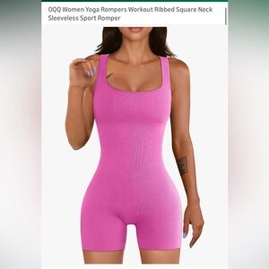 Women's Pink Ribbed Sleeveless Romper